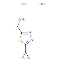 Chemical structure of 1-(5-cyclopropyl-1,3,4-thiadiazol-2-yl)methanamine dihydrochloride - CSSB06446545124