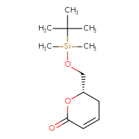 Chemical structure of (6S)-6-{[(tert-butyldimethylsilyl)oxy]methyl}-5,6-dihydro-2H-pyran-2-one - CSSB20622560623