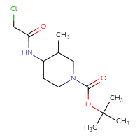 Chemical structure of tert-butyl 4-(2-chloroacetamido)-3-methylpiperidine-1-carboxylate - CSSB00153712937