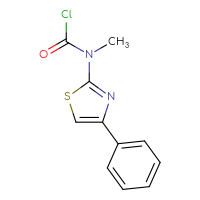 Chemical structure of N-methyl-N-(4-phenyl-1,3-thiazol-2-yl)carbamoyl chloride - CSSB14959847459