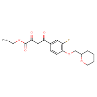 Chemical structure of ethyl 4-{3-fluoro-4-[(oxan-2-yl)methoxy]phenyl}-2,4-dioxobutanoate - CSSB21495857504