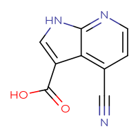 Chemical structure of 4-cyano-1H-pyrrolo[2,3-b]pyridine-3-carboxylic acid - CSSB00102525315