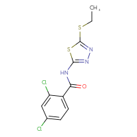 Chemical structure of 2,4-dichloro-N-[5-(ethylsulfanyl)-1,3,4-thiadiazol-2-yl]benzamide - CSSB00048235016