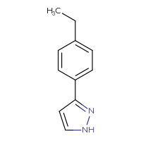 Chemical structure of 3-(4-ethylphenyl)-1H-pyrazole - CSSB00011471441