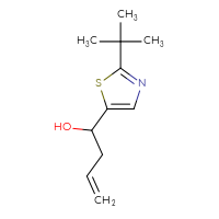 Chemical structure of 1-(2-tert-butyl-1,3-thiazol-5-yl)but-3-en-1-ol - CSSB00117218564