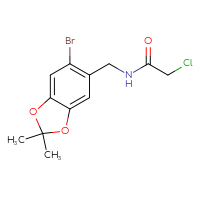 Chemical structure of N-[(6-bromo-2,2-dimethyl-2H-1,3-benzodioxol-5-yl)methyl]-2-chloroacetamide - CSSB01265607231