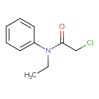 Chemical structure of 2-chloro-N-ethyl-N-phenylacetamide - CSSB00000183513