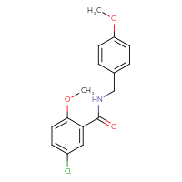 Chemical structure of 5-chloro-2-methoxy-N-[(4-methoxyphenyl)methyl]benzamide - CSSB00046214657