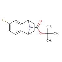 Chemical structure of tert-butyl 4-fluoro-11-azatricyclo[6.2.1.0²,⁷]undeca-2,4,6,9-tetraene-11-carboxylate - CSSB21176551850