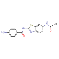 Chemical structure of 4-amino-N-(6-acetamido-1,3-benzothiazol-2-yl)benzamide - CSSB00104979801
