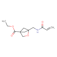 Chemical structure of ethyl 1-[(prop-2-enamido)methyl]-2-oxabicyclo[2.1.1]hexane-4-carboxylate - CSSB01276572222