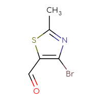 Chemical structure of 4-bromo-2-methyl-1,3-thiazole-5-carbaldehyde - CSSB00135505935