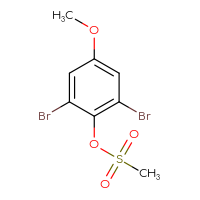 Chemical structure of 2,6-dibromo-4-methoxyphenyl methanesulfonate - CSSB19259762929