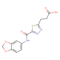 Chemical structure of 3-{5-[(2H-1,3-benzodioxol-5-yl)carbamoyl]-1,3,4-thiadiazol-2-yl}propanoic acid - CSSB00020596352