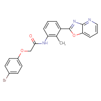 Chemical structure of 2-(4-bromophenoxy)-N-(2-methyl-3-{[1,3]oxazolo[4,5-b]pyridin-2-yl}phenyl)acetamide - CSSB00121595411