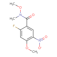 Chemical structure of 2-fluoro-N,4-dimethoxy-N-methyl-5-nitrobenzamide - CSSB21151594295