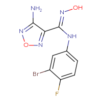 Chemical structure of (Z)-4-amino-N-(3-bromo-4-fluorophenyl)-N'-hydroxy-1,2,5-oxadiazole-3-carboximidamide - CSSB00025715653