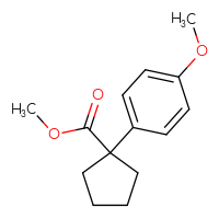 Chemical structure of methyl 1-(4-methoxyphenyl)cyclopentane-1-carboxylate - CSSB00103397839
