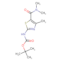 Chemical structure of tert-butyl N-[5-(dimethylcarbamoyl)-4-methyl-1,3-thiazol-2-yl]carbamate - CSSB00104082407