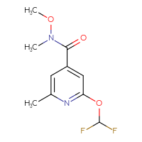 Chemical structure of 2-(difluoromethoxy)-N-methoxy-N,6-dimethylpyridine-4-carboxamide - CSSB21151590968