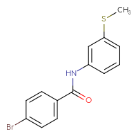 Chemical structure of 4-bromo-N-[3-(methylsulfanyl)phenyl]benzamide - CSSB00000383406