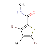 Chemical structure of 3,5-dibromo-N,4-dimethylthiophene-2-carboxamide - CSSB06365750545