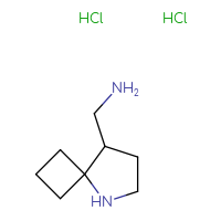 Chemical structure of 1-{5-azaspiro[3.4]octan-8-yl}methanamine dihydrochloride - CSSB20963526860