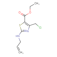 Chemical structure of ethyl 4-(chloromethyl)-2-[(prop-2-en-1-yl)amino]-1,3-thiazole-5-carboxylate - CSSB00010196425