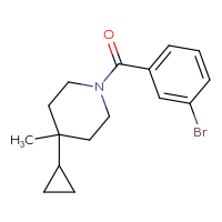 Chemical structure of 1-(3-bromobenzoyl)-4-cyclopropyl-4-methylpiperidine - CSSB02021001528