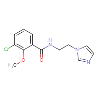 Chemical structure of 3-chloro-N-[2-(1H-imidazol-1-yl)ethyl]-2-methoxybenzamide - CSSB01396435571