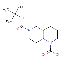 Chemical structure of tert-butyl 1-(carbonochloridoyl)-decahydro-1,6-naphthyridine-6-carboxylate - CSSB00154451313
