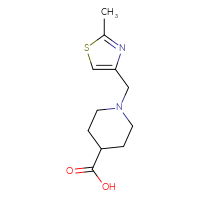 Chemical structure of 1-[(2-methyl-1,3-thiazol-4-yl)methyl]piperidine-4-carboxylic acid - CSSB00000238081