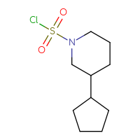 Chemical structure of 3-cyclopentylpiperidine-1-sulfonyl chloride - CSSB00158465938