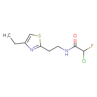 Chemical structure of 2-chloro-N-[2-(4-ethyl-1,3-thiazol-2-yl)ethyl]-2-fluoroacetamide - CSSB21332122966