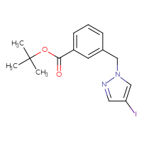 Chemical structure of tert-butyl 3-[(4-iodo-1H-pyrazol-1-yl)methyl]benzoate - CSSB02044131209