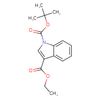 Chemical structure of 1-tert-butyl 3-ethyl 1H-indole-1,3-dicarboxylate - CSSB00010240480