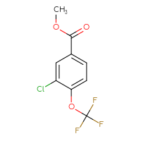 Chemical structure of methyl 3-chloro-4-(trifluoromethoxy)benzoate - CSSB00012349854