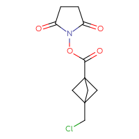 Chemical structure of 2,5-dioxopyrrolidin-1-yl 3-(chloromethyl)bicyclo[1.1.1]pentane-1-carboxylate - CSSB20271085412