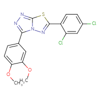 Chemical structure of 6-(2,4-dichlorophenyl)-3-(3,4-dimethoxyphenyl)-[1,2,4]triazolo[3,4-b][1,3,4]thiadiazole - CSSB00121637253