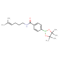 Chemical structure of N-(5-methylhex-4-en-1-yl)-4-(4,4,5,5-tetramethyl-1,3,2-dioxaborolan-2-yl)benzamide - CSSB15002165102