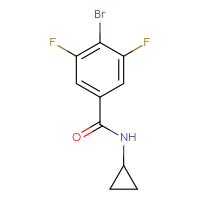 Chemical structure of 4-bromo-N-cyclopropyl-3,5-difluorobenzamide - CSSB01213078783