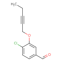 Chemical structure of 4-chloro-3-(pent-2-yn-1-yloxy)benzaldehyde - CSSB07181148318