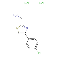 Chemical structure of 1-[4-(4-chlorophenyl)-1,3-thiazol-2-yl]methanamine dihydrochloride - CSSB00025725485