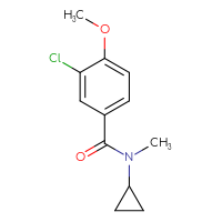 Chemical structure of 3-chloro-N-cyclopropyl-4-methoxy-N-methylbenzamide - CSSB01994206949
