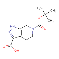 Chemical structure of 6-[(tert-butoxy)carbonyl]-1H,4H,5H,6H,7H-pyrazolo[3,4-c]pyridine-3-carboxylic acid - CSSB00102524917