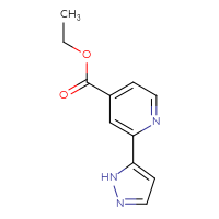 Chemical structure of ethyl 2-(1H-pyrazol-5-yl)pyridine-4-carboxylate - CSSB00037398210