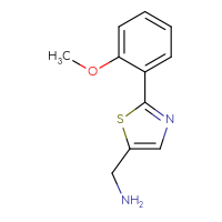 Chemical structure of 1-[2-(2-methoxyphenyl)-1,3-thiazol-5-yl]methanamine - CSSB00011446861