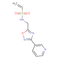 Chemical structure of N-{[3-(pyridin-3-yl)-1,2,4-oxadiazol-5-yl]methyl}ethene-1-sulfonamide - CSSB21332166468