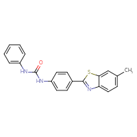 Chemical structure of 3-[4-(6-methyl-1,3-benzothiazol-2-yl)phenyl]-1-phenylurea - CSSB00020578814
