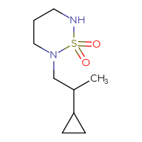 Chemical structure of 2-(2-cyclopropylpropyl)-1λ⁶,2,6-thiadiazinane-1,1-dione - CSMB00156183613